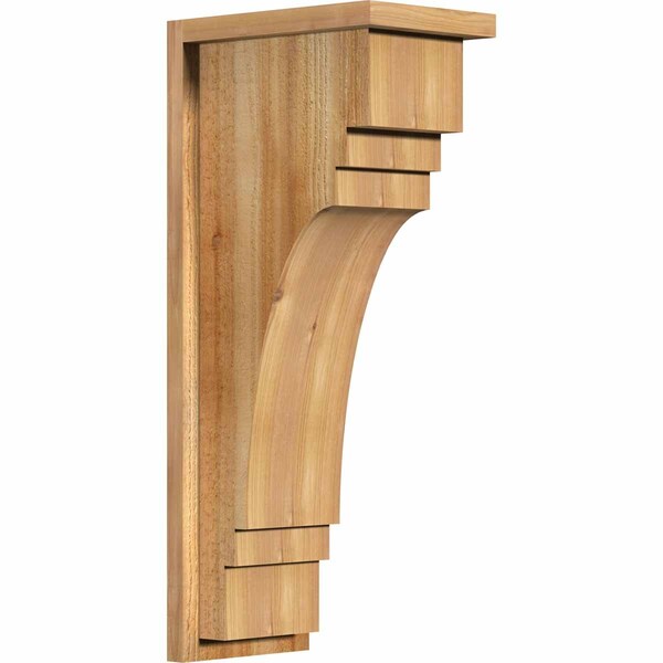 Ekena Millwork Pescadero Rough Sawn Corbel w/Backplate, Western Red Cedar, 8"W x 12"D x 28"H COR08X12X28PEC01RWR - main